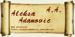 Aleksa Adamović vizit kartica